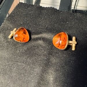 Amber and Gold Cufflinks
